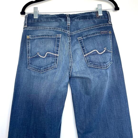 7 For All Mankind Kimmie Bootcut Dark Wash Mid Rise Jeans Size 27 - Picture 8 of 11
